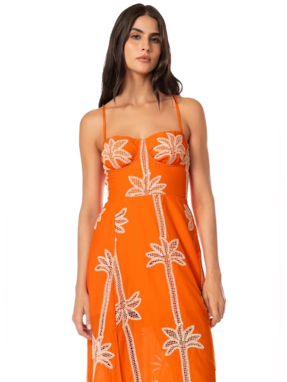 Maaji Tangerine Tropics Romina Long Dress Spaghetti-Strap Maxi Dress